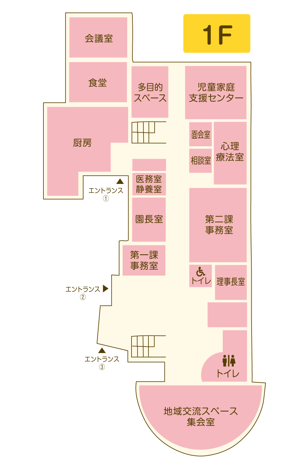 双葉学園 1階見取図